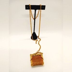 Fab Rehab! Vintage Purse Charm with Original Chain, Gold toned